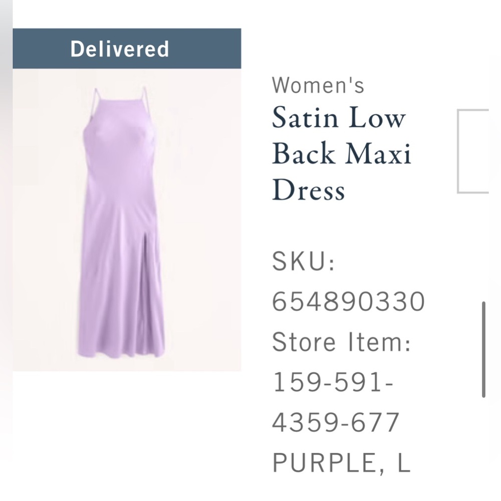 A&F - Size L - satin low back dress